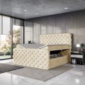 Łożko nowoczesne boxspring beżowe DUKE-otwarte.