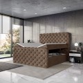 Łożko nowoczesne boxspring brązowe DUKE-otwarte.