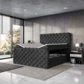 Łożko nowoczesne boxspring czarne DUKE-otwarte.