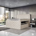 Łożko nowoczesne boxspring kremowe DUKE-otwarte.