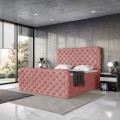 Łożko nowoczesne boxspring różowe DUKE-zamknięte.