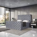 Łożko nowoczesne boxspring szare DUKE-zamknięte.