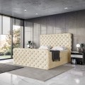 Łożko nowoczesne boxspring beżowe DUKE-zamknięte.