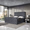 Łożko nowoczesne boxspring ciemnoszare DUKE-zamknięte.
