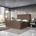 Łożko nowoczesne boxspring brązowe DUKE-zamknięte.