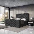 Łożko nowoczesne boxspring czarne DUKE-zamknięte.