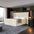 Łóżko boxspring beżowe manuel-zamknięte.