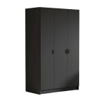 Szafa z półkami i drążkiem KAMON 150 cm czarny mat