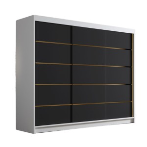 Szafa przesuwna czarny biały 250 cm LAMBI VII 