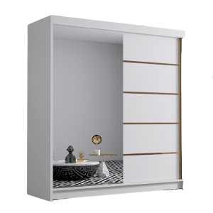 Szafa przesuwna BELLI III 180 cm biały mat z lustrem