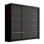 Szafa trzydrzwiowa DAVO VII 200 cm czarny mat