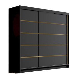 Szafa trzydrzwiowa DAVO VII 200 cm czarny mat