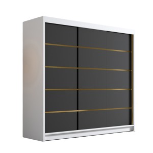 Szafa do garderoby 200 cm DAVO VII czarny biały
