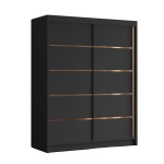 Szafa dwudrzwiowa czarna 150 cm mat FLAVI IV 