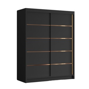 Szafa dwudrzwiowa czarna 150 cm mat FLAVI IV 