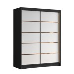 Szafa do pokoju biały czarny 150 cm mat FLAVI IV