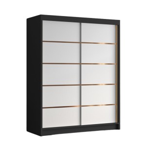 Szafa do pokoju biały czarny 150 cm mat FLAVI IV