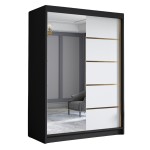 Szafa biały czarny mat 120 cm LUNGA III z lustrem