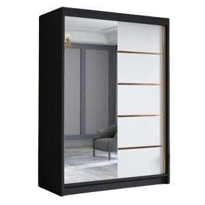 Szafa biały czarny mat 120 cm LUNGA III z lustrem