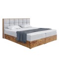 Łóżko boxspring WOODIN 1 jasnoszare-złożone.