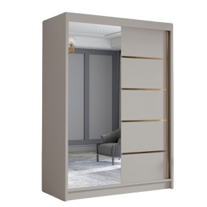 Szafa przesuwna z lustrem 120 cm LUNGA III kaszmir