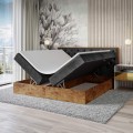 Łóżko czarne boxspring dwuosobowe WOODIN 3-otwarte.