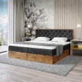 Łóżko czarne boxspring dwuosobowe WOODIN 3-zamknięte.