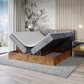 Łóżko szare boxspring dwuosobowe WOODIN 3-otwarte.