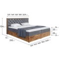 Wymiary ciemnoszarego łóżka Woodin 3.