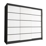 Szafa bez lustra 250 cm DIAVO VII biały czarny