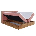 Łóżko różowe boxspring do sypialni woodin 4-otwarte.