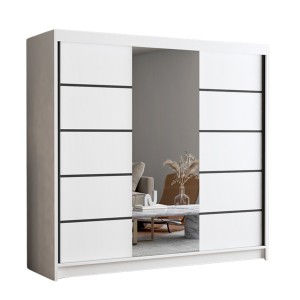 Szafa przesuwna z lustrem 200 cm PALERMA VI biały mat