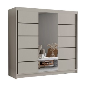 Szafa przesuwna z lustrem 200 cm PALERMA VI kaszmir