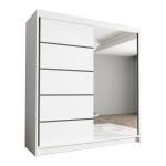 Szafa biała z lustrem 180 cm do garderoby HUGA III