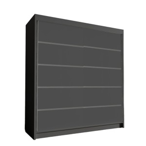 Szafa przesuwna 180 cm czarny mat HUGA IV 