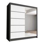 Szafa z lustrem 180 cm do przedpokoju HUGA III drążek półki