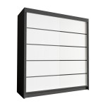 Szafa 180 cm przesuwna biały czarny mat HUGA IV