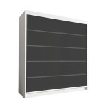 Szafa mat 180 cm czarny biały HUGA IV 