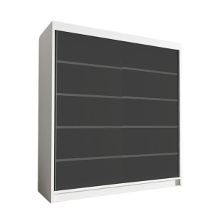 Szafa mat 180 cm czarny biały HUGA IV 