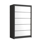 Szafa 120 cm FIDO IV do garderoby biały czarny