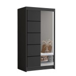 Szafa przesuwna czarny mat lustro LIWIO III 100 cm 