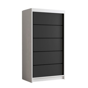 Szafa przesuwna 100 cm LIWIO IV czarny biały mat