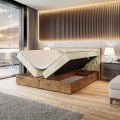Łóżko beżowe boxspring WOODINN 6-otwarte.