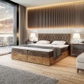 Łóżko brązowe boxspring WOODINN 6-zamknięte.