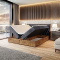 Łóżko ciemnoszare boxspring WOODINN 6-otwarte.
