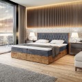 Łóżko ciemnoszare boxspring WOODINN 6-zamknięte.