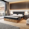 Łóżko czarne boxspring WOODINN 6-zamknięte.