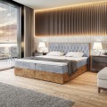 Łóżko jasnoszre boxspring WOODINN 6-zamknięte.