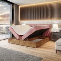 Łóżko różowe boxspring WOODINN 6-otwarte.