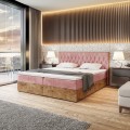Łóżko różowe boxspring WOODINN 6-zamknięte.